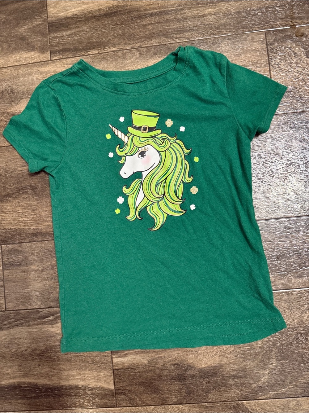 Girls' Emerald Green Unicorn Graphic Tee